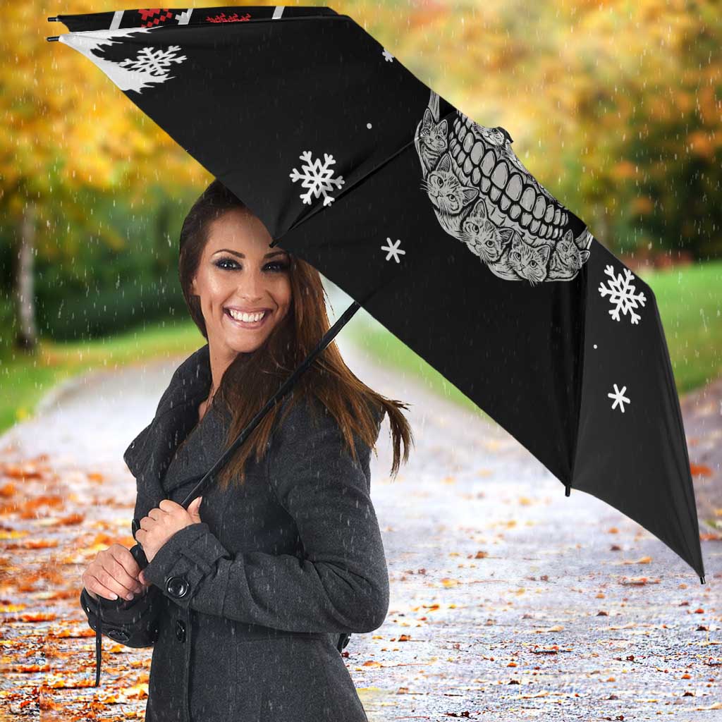 Cat Skull Santa Christmas Umbrella Xmas Holiday Patterns - Wonder Print Shop