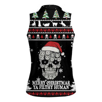 Cat Skull Santa Christmas Women Sleeveless Polo Shirt Xmas Holiday Patterns - Wonder Print Shop