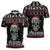 Cat Skull Santa Christmas Zipper Polo Shirt Xmas Holiday Patterns - Wonder Print Shop