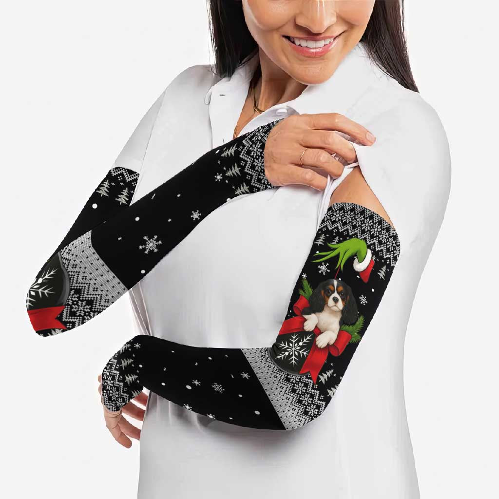 Cavalier King Charles Spaniel Xmas Ball Christmas Arm Sleeves Xmas Holiday Patterns - Wonder Print Shop