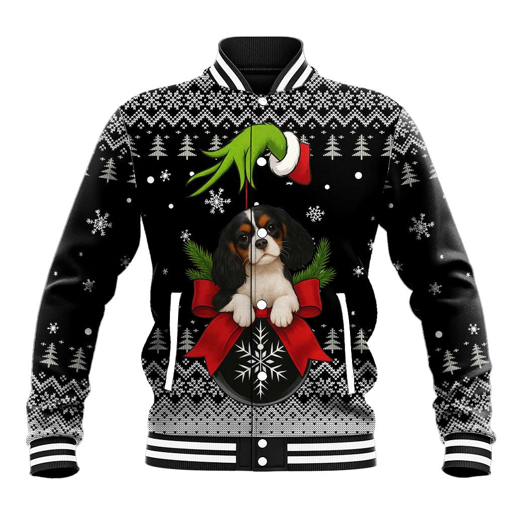 Cavalier King Charles Spaniel Xmas Ball Christmas Baseball Jacket Xmas Holiday Patterns - Wonder Print Shop