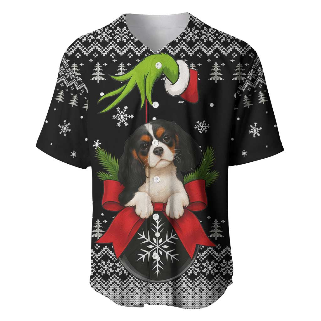Cavalier King Charles Spaniel Xmas Ball Christmas Baseball Jersey Xmas Holiday Patterns - Wonder Print Shop