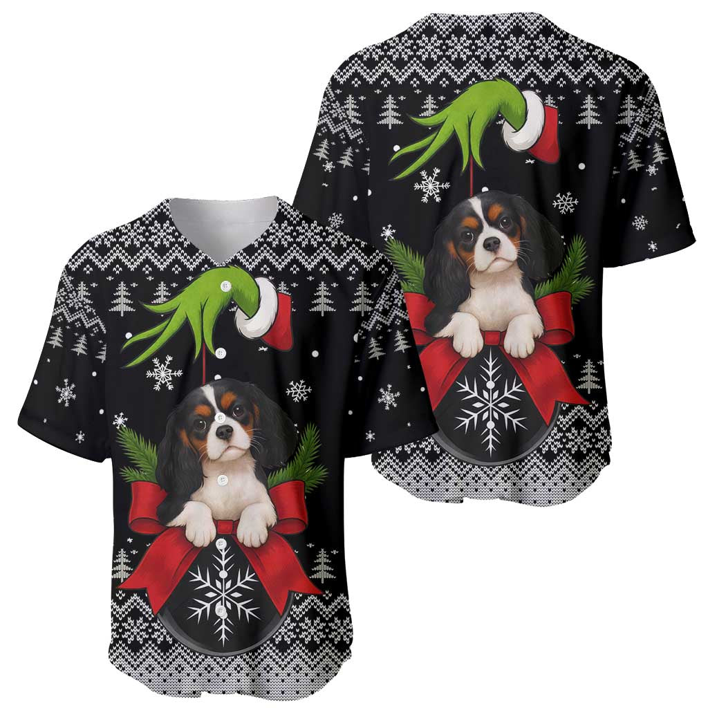 Cavalier King Charles Spaniel Xmas Ball Christmas Baseball Jersey Xmas Holiday Patterns - Wonder Print Shop