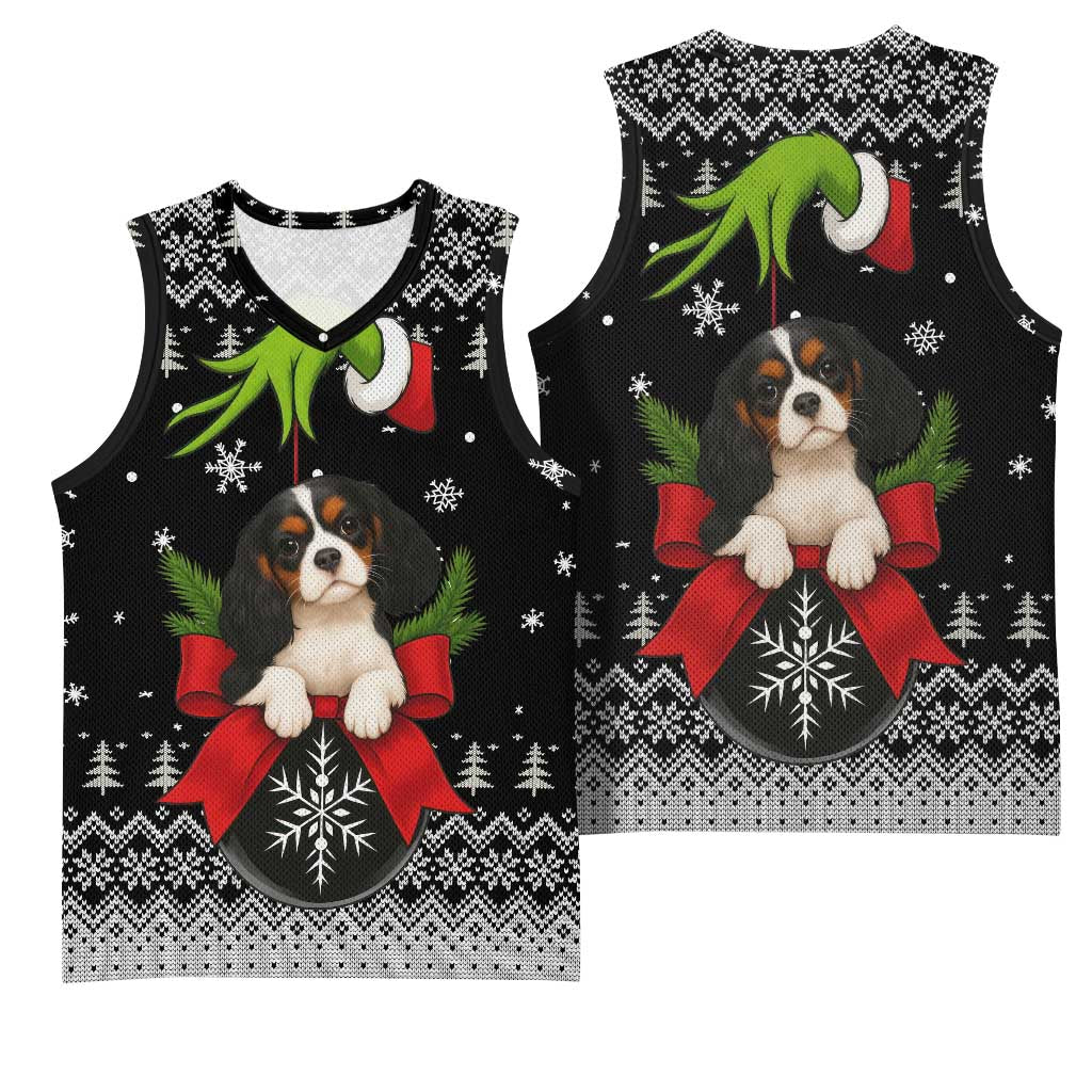 Cavalier King Charles Spaniel Xmas Ball Christmas Basketball Jersey Xmas Holiday Patterns - Wonder Print Shop