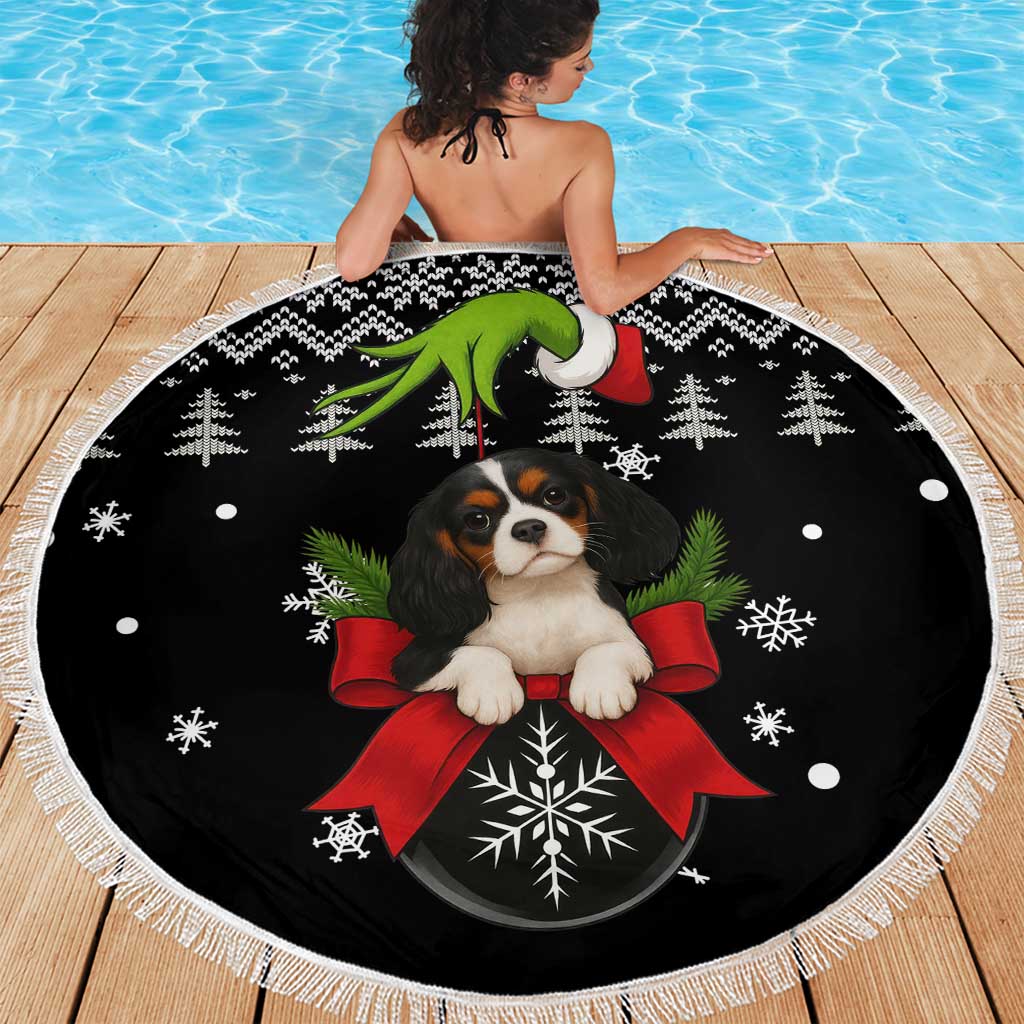Cavalier King Charles Spaniel Xmas Ball Christmas Beach Blanket Xmas Holiday Patterns - Wonder Print Shop
