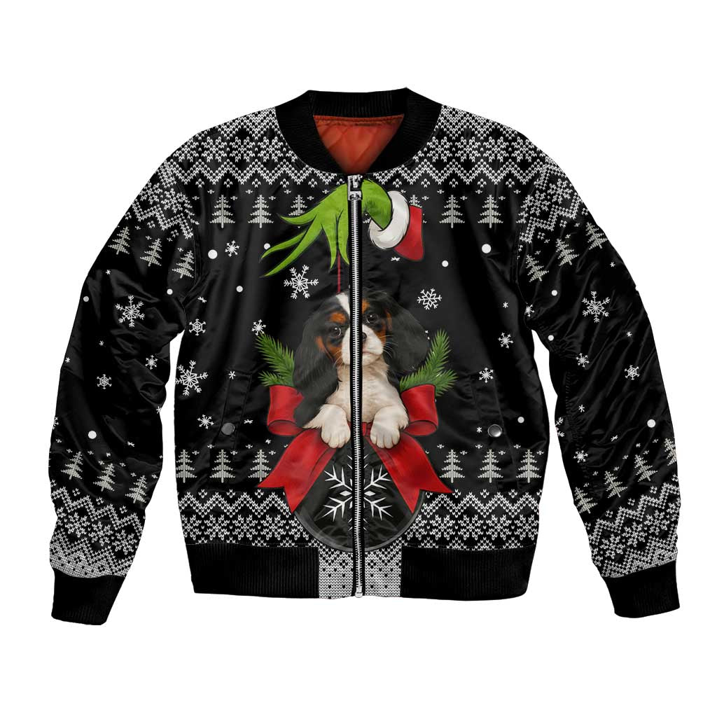 Cavalier King Charles Spaniel Xmas Ball Christmas Bomber Jacket Xmas Holiday Patterns - Wonder Print Shop