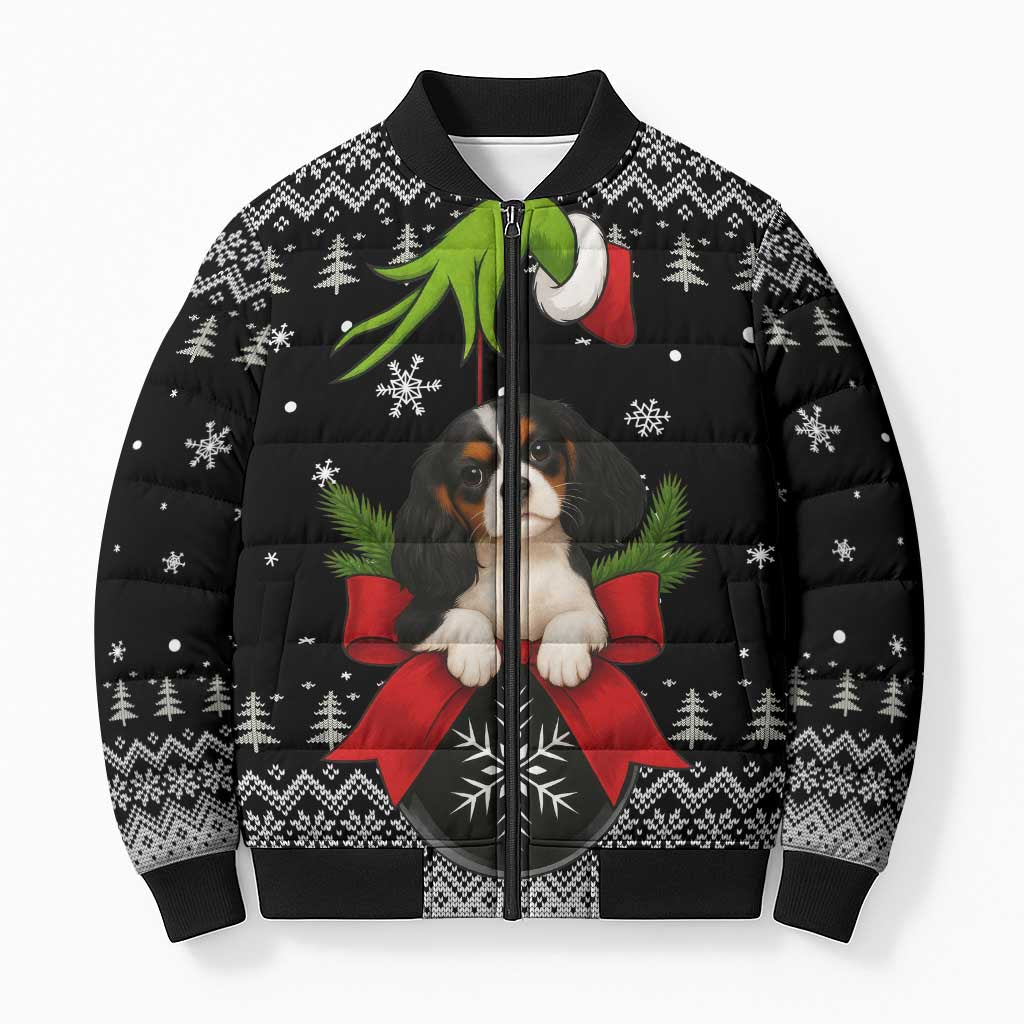 Cavalier King Charles Spaniel Xmas Ball Christmas Bomber Puffer Jacket Xmas Holiday Patterns - Wonder Print Shop