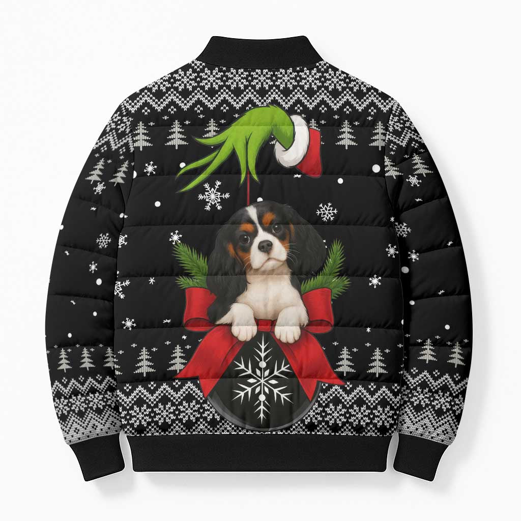 Cavalier King Charles Spaniel Xmas Ball Christmas Bomber Puffer Jacket Xmas Holiday Patterns - Wonder Print Shop