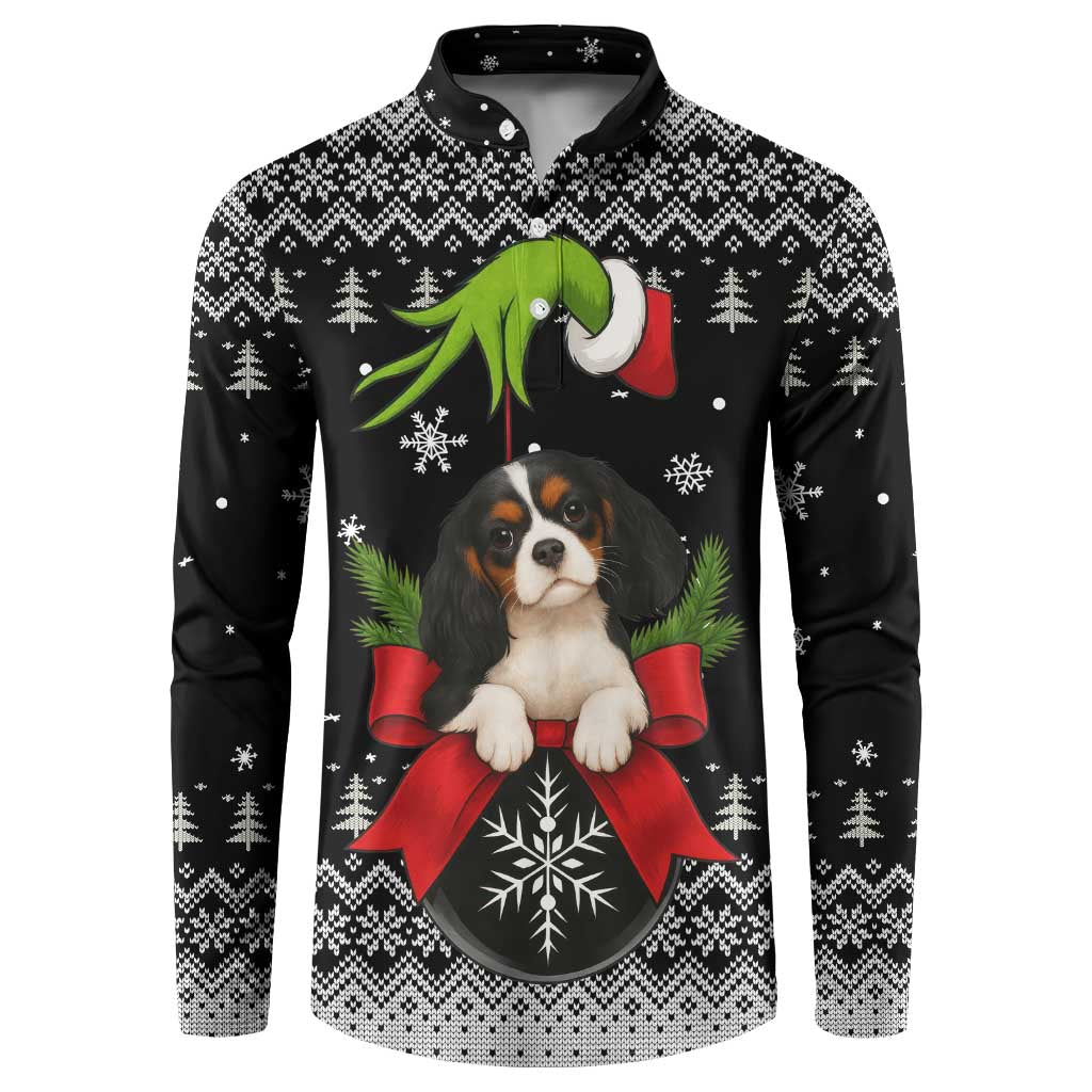 Cavalier King Charles Spaniel Xmas Ball Christmas Button Sweatshirt Xmas Holiday Patterns - Wonder Print Shop