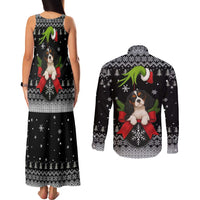 Cavalier King Charles Spaniel Xmas Ball Christmas Couples Matching Tank Maxi Dress and Long Sleeve Button Shirt Xmas Holiday Patterns - Wonder Print Shop