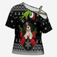 Cavalier King Charles Spaniel Xmas Ball Christmas Cross Shoulder Shirt Xmas Holiday Patterns - Wonder Print Shop