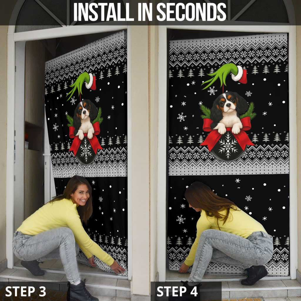 Cavalier King Charles Spaniel Xmas Ball Christmas Door Cover Xmas Holiday Patterns - Wonder Print Shop