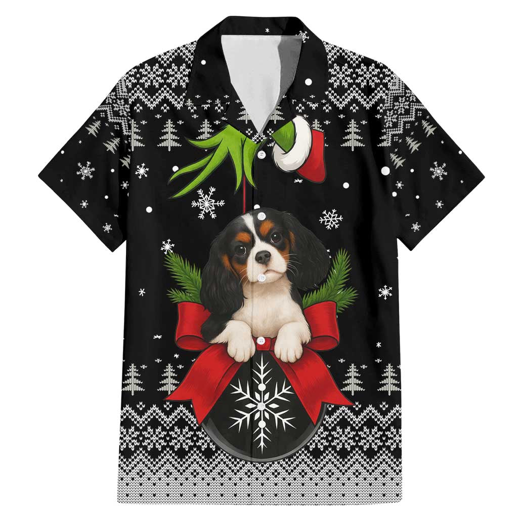 Cavalier King Charles Spaniel Xmas Ball Christmas Family Matching Mermaid Dress and Hawaiian Shirt Xmas Holiday Patterns - Wonder Print Shop