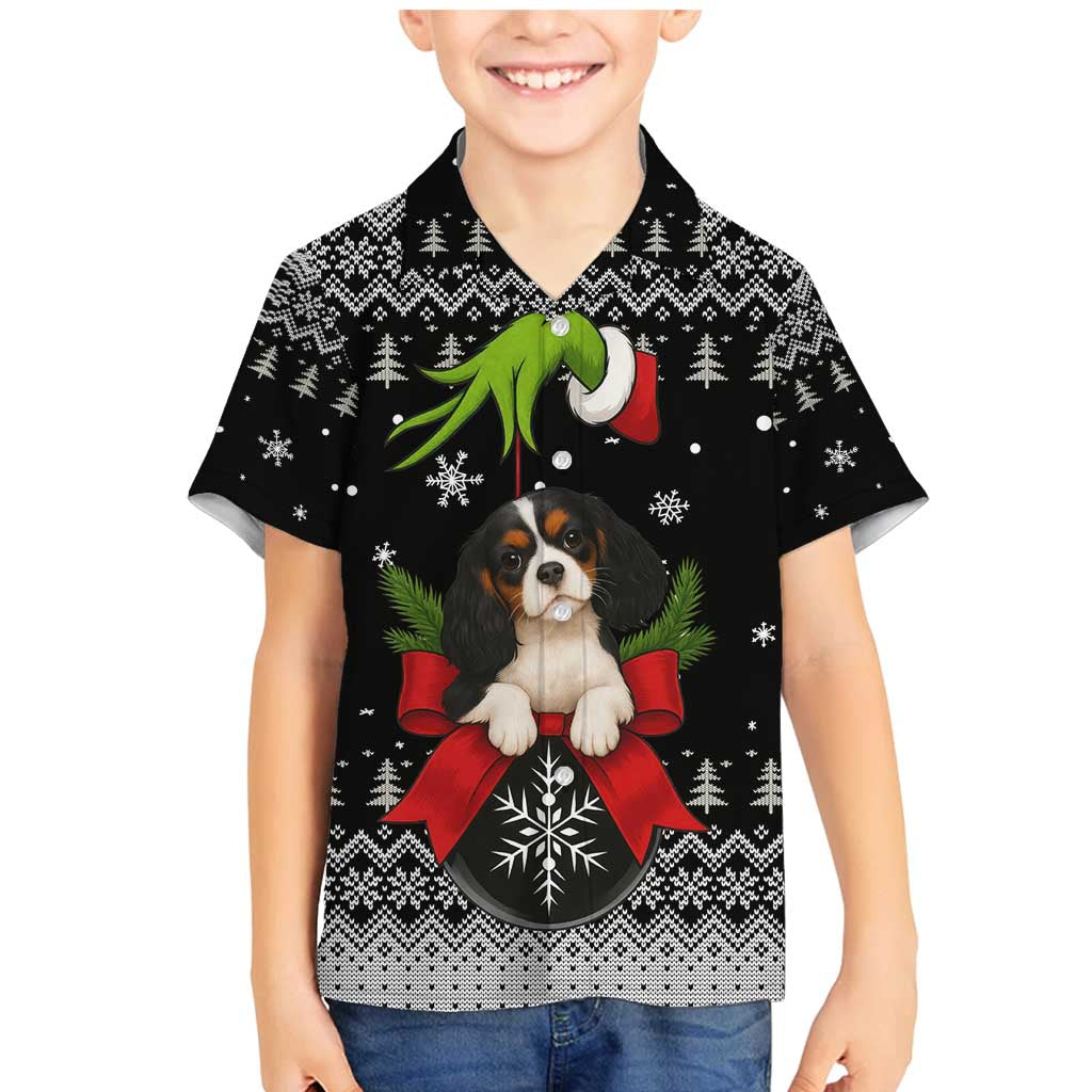 Cavalier King Charles Spaniel Xmas Ball Christmas Family Matching Mermaid Dress and Hawaiian Shirt Xmas Holiday Patterns - Wonder Print Shop