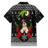 Cavalier King Charles Spaniel Xmas Ball Christmas Family Matching Off The Shoulder Long Sleeve Dress and Hawaiian Shirt Xmas Holiday Patterns - Wonder Print Shop