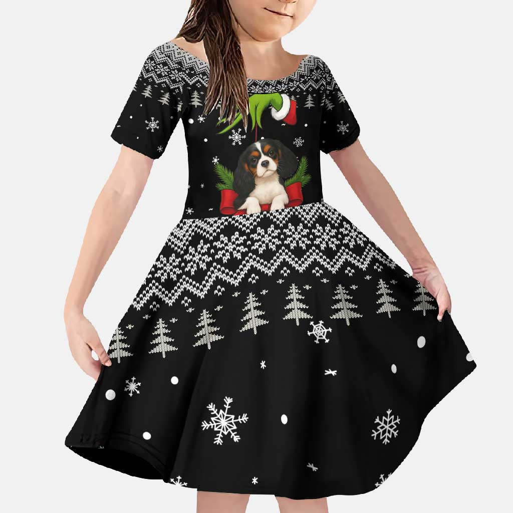 Cavalier King Charles Spaniel Xmas Ball Christmas Family Matching Off Shoulder Maxi Dress and Hawaiian Shirt Xmas Holiday Patterns - Wonder Print Shop