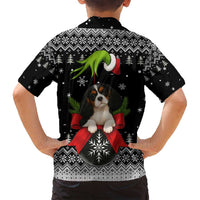 Cavalier King Charles Spaniel Xmas Ball Christmas Family Matching Off Shoulder Short Dress and Hawaiian Shirt Xmas Holiday Patterns - Wonder Print Shop