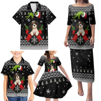 Cavalier King Charles Spaniel Xmas Ball Christmas Family Matching Puletasi and Hawaiian Shirt Xmas Holiday Patterns - Wonder Print Shop