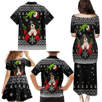 Cavalier King Charles Spaniel Xmas Ball Christmas Family Matching Puletasi and Hawaiian Shirt Xmas Holiday Patterns - Wonder Print Shop