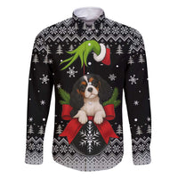 Cavalier King Charles Spaniel Xmas Ball Christmas Family Matching Summer Maxi Dress and Hawaiian Shirt Xmas Holiday Patterns - Wonder Print Shop