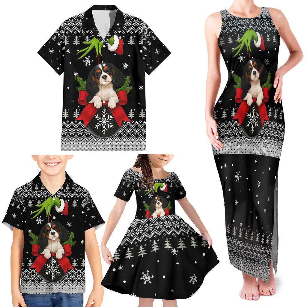 Cavalier King Charles Spaniel Xmas Ball Christmas Family Matching Tank Maxi Dress and Hawaiian Shirt Xmas Holiday Patterns - Wonder Print Shop