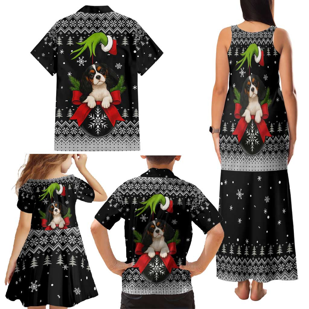 Cavalier King Charles Spaniel Xmas Ball Christmas Family Matching Tank Maxi Dress and Hawaiian Shirt Xmas Holiday Patterns - Wonder Print Shop