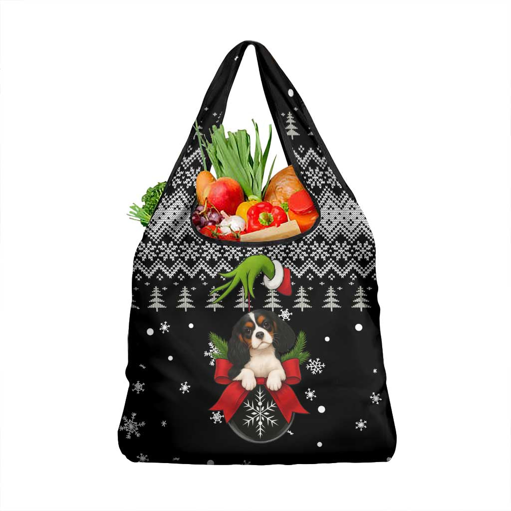Cavalier King Charles Spaniel Xmas Ball Christmas Grocery Bag Xmas Holiday Patterns - Wonder Print Shop