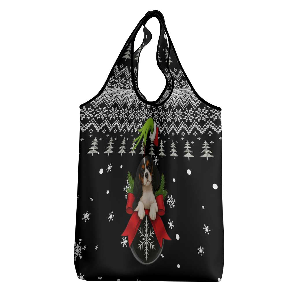 Cavalier King Charles Spaniel Xmas Ball Christmas Grocery Bag Xmas Holiday Patterns - Wonder Print Shop