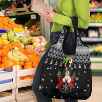 Cavalier King Charles Spaniel Xmas Ball Christmas Grocery Bag Xmas Holiday Patterns - Wonder Print Shop