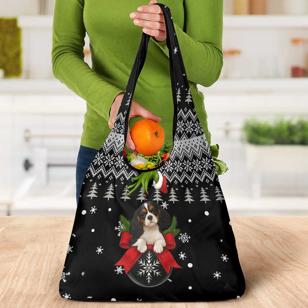 Cavalier King Charles Spaniel Xmas Ball Christmas Grocery Bag Xmas Holiday Patterns - Wonder Print Shop