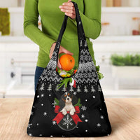 Cavalier King Charles Spaniel Xmas Ball Christmas Grocery Bag Xmas Holiday Patterns - Wonder Print Shop