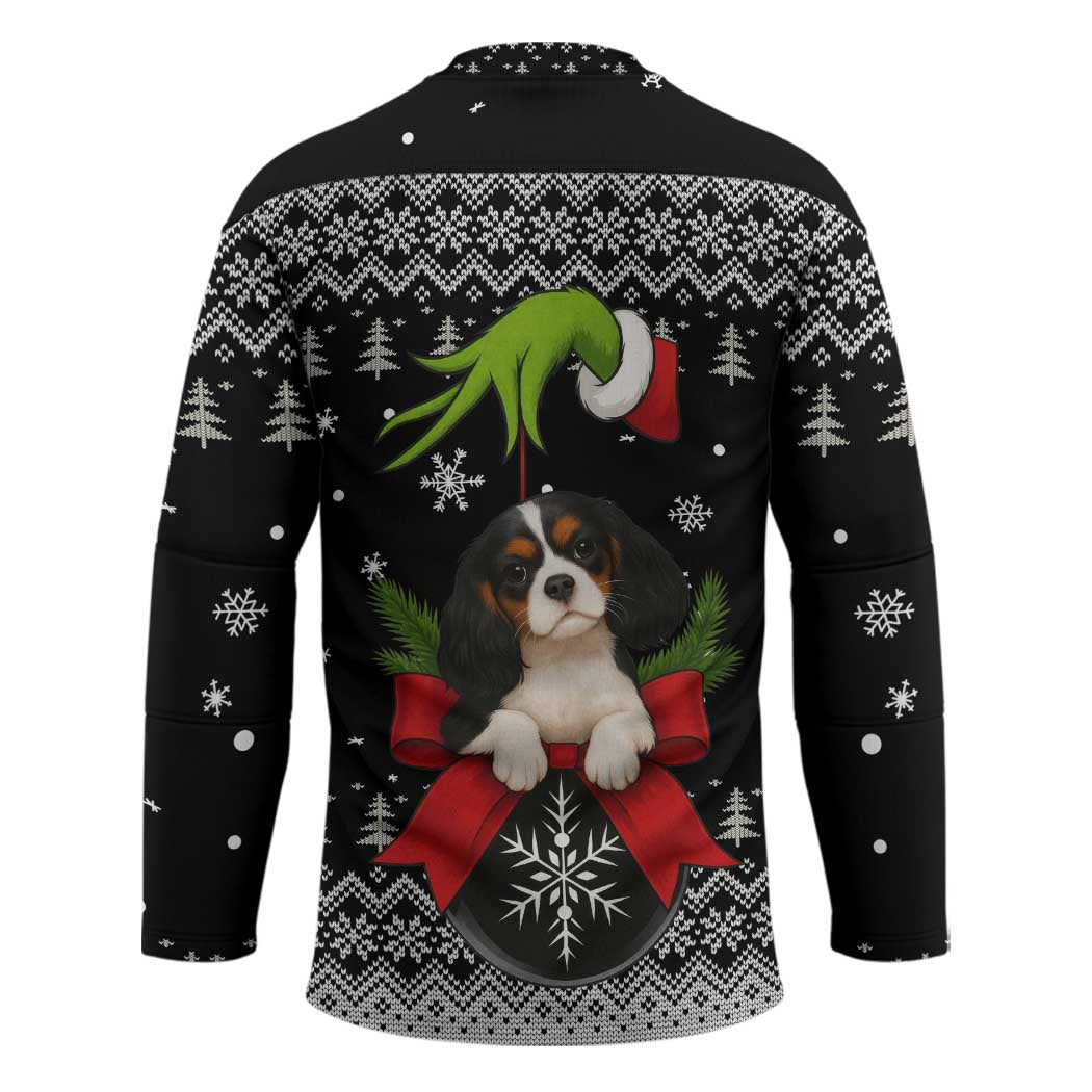 Cavalier King Charles Spaniel Xmas Ball Christmas Hockey Jersey Xmas Holiday Patterns - Wonder Print Shop