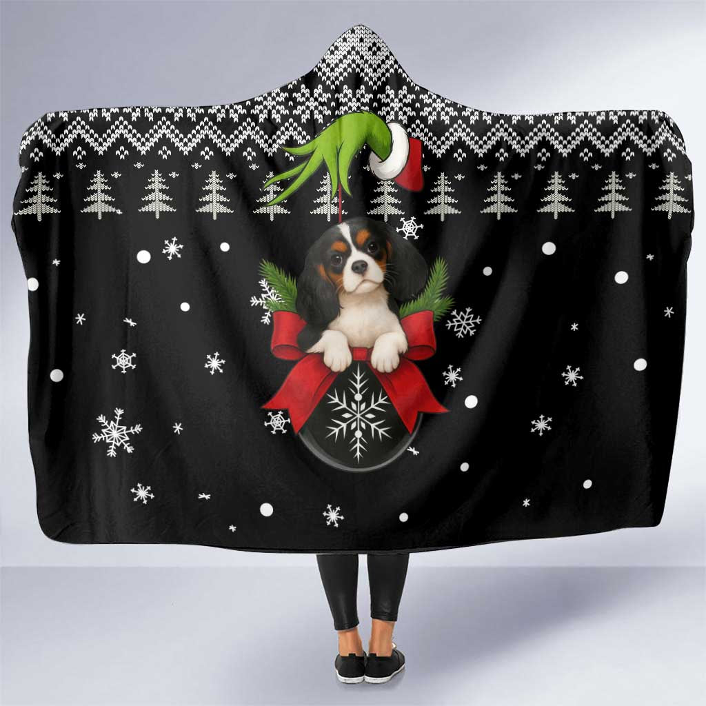 Cavalier King Charles Spaniel Xmas Ball Christmas Hooded Blanket Xmas Holiday Patterns - Wonder Print Shop