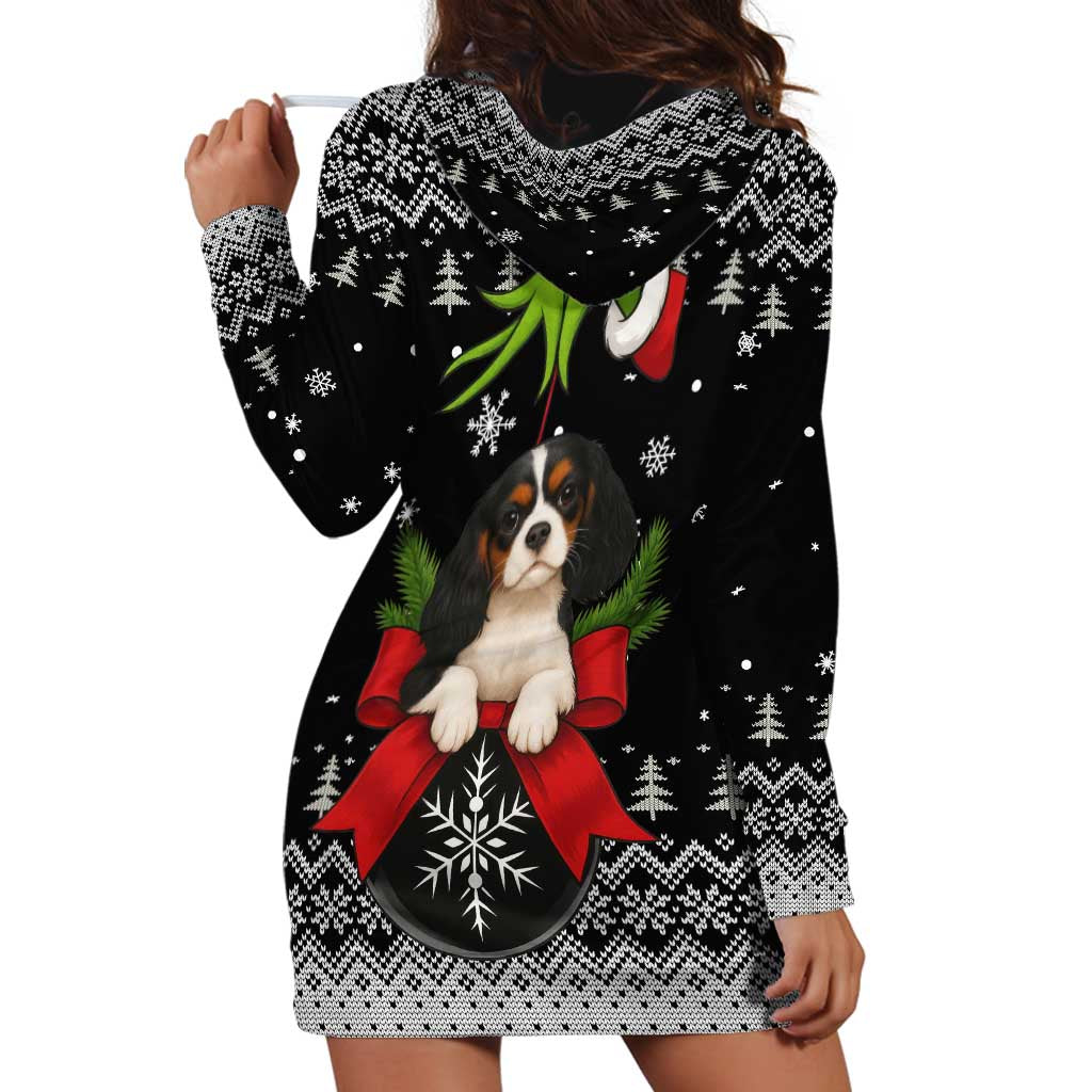 Cavalier King Charles Spaniel Xmas Ball Christmas Hoodie Dress Xmas Holiday Patterns - Wonder Print Shop
