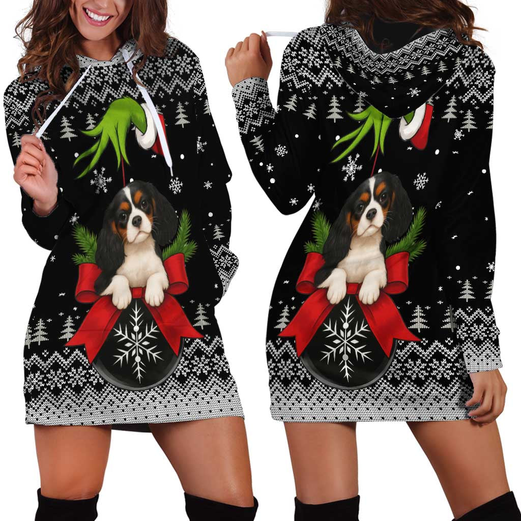 Cavalier King Charles Spaniel Xmas Ball Christmas Hoodie Dress Xmas Holiday Patterns - Wonder Print Shop