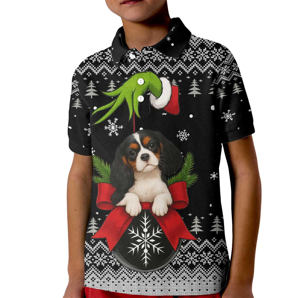 Cavalier King Charles Spaniel Xmas Ball Christmas Kid Polo Shirt Xmas Holiday Patterns - Wonder Print Shop