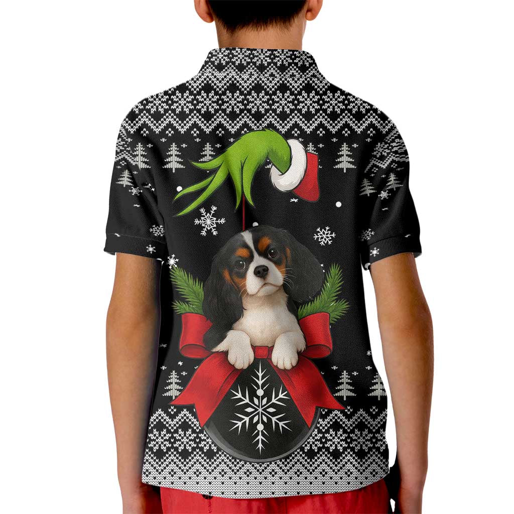 Cavalier King Charles Spaniel Xmas Ball Christmas Kid Polo Shirt Xmas Holiday Patterns - Wonder Print Shop