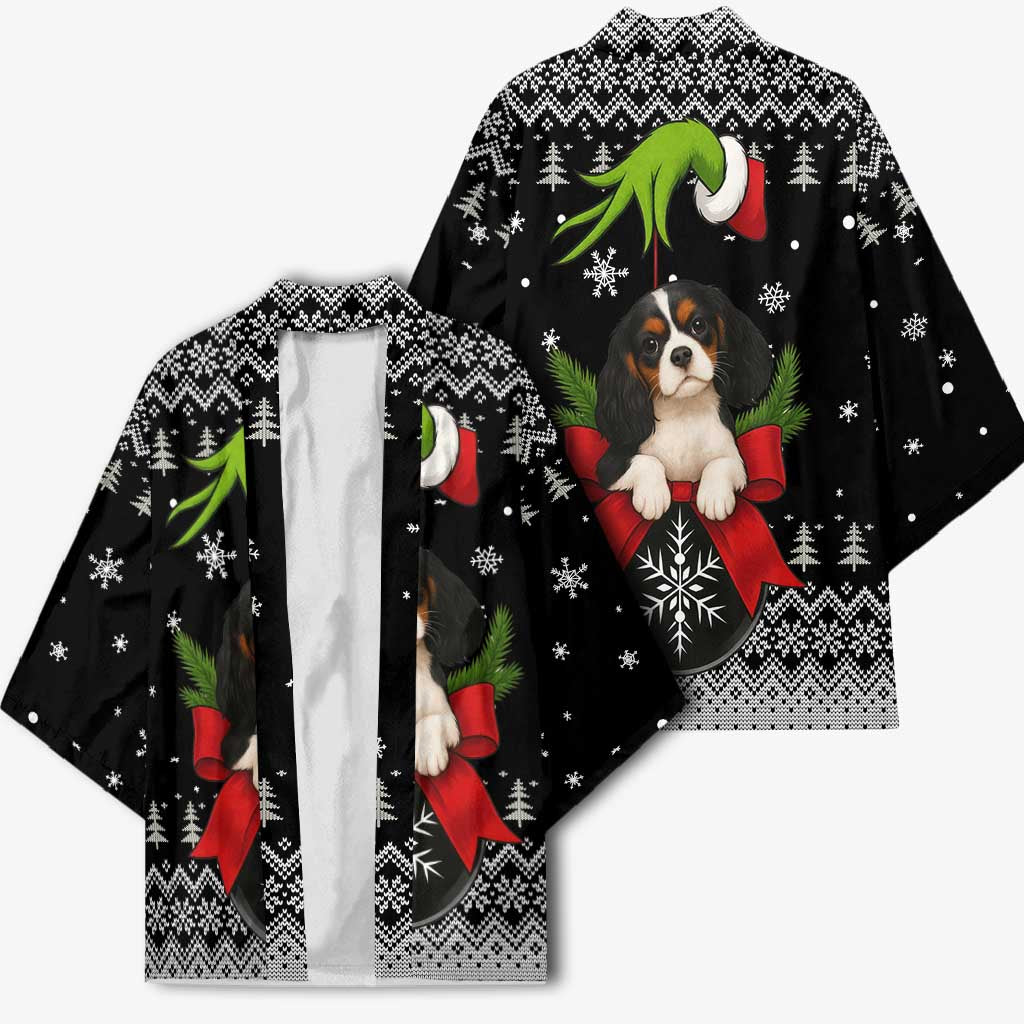 Cavalier King Charles Spaniel Xmas Ball Christmas Kimono Xmas Holiday Patterns - Wonder Print Shop