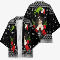 Cavalier King Charles Spaniel Xmas Ball Christmas Kimono Xmas Holiday Patterns - Wonder Print Shop