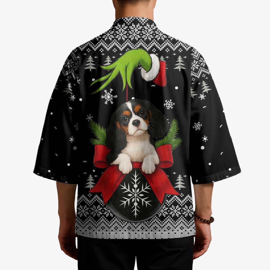Cavalier King Charles Spaniel Xmas Ball Christmas Kimono Xmas Holiday Patterns - Wonder Print Shop