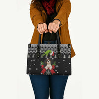 Cavalier King Charles Spaniel Xmas Ball Christmas Leather Bag Xmas Holiday Patterns - Wonder Print Shop