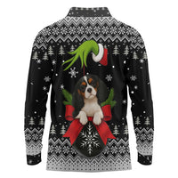 Cavalier King Charles Spaniel Xmas Ball Christmas Long Sleeve Polo Shirt Xmas Holiday Patterns - Wonder Print Shop