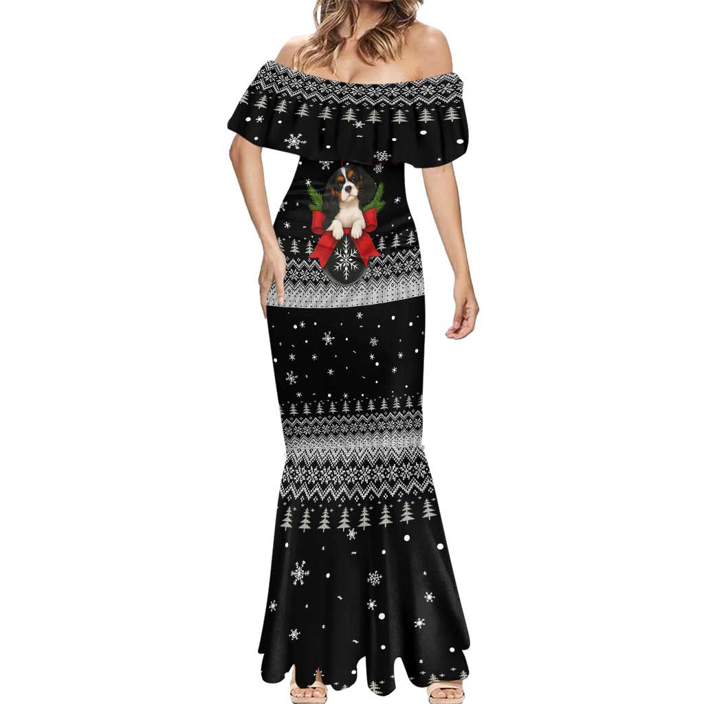 Cavalier King Charles Spaniel Xmas Ball Christmas Mermaid Dress Xmas Holiday Patterns - Wonder Print Shop