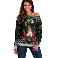 Cavalier King Charles Spaniel Xmas Ball Christmas Off Shoulder Sweater Xmas Holiday Patterns - Wonder Print Shop