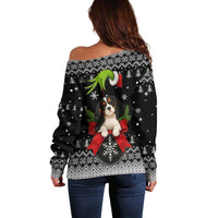 Cavalier King Charles Spaniel Xmas Ball Christmas Off Shoulder Sweater Xmas Holiday Patterns - Wonder Print Shop