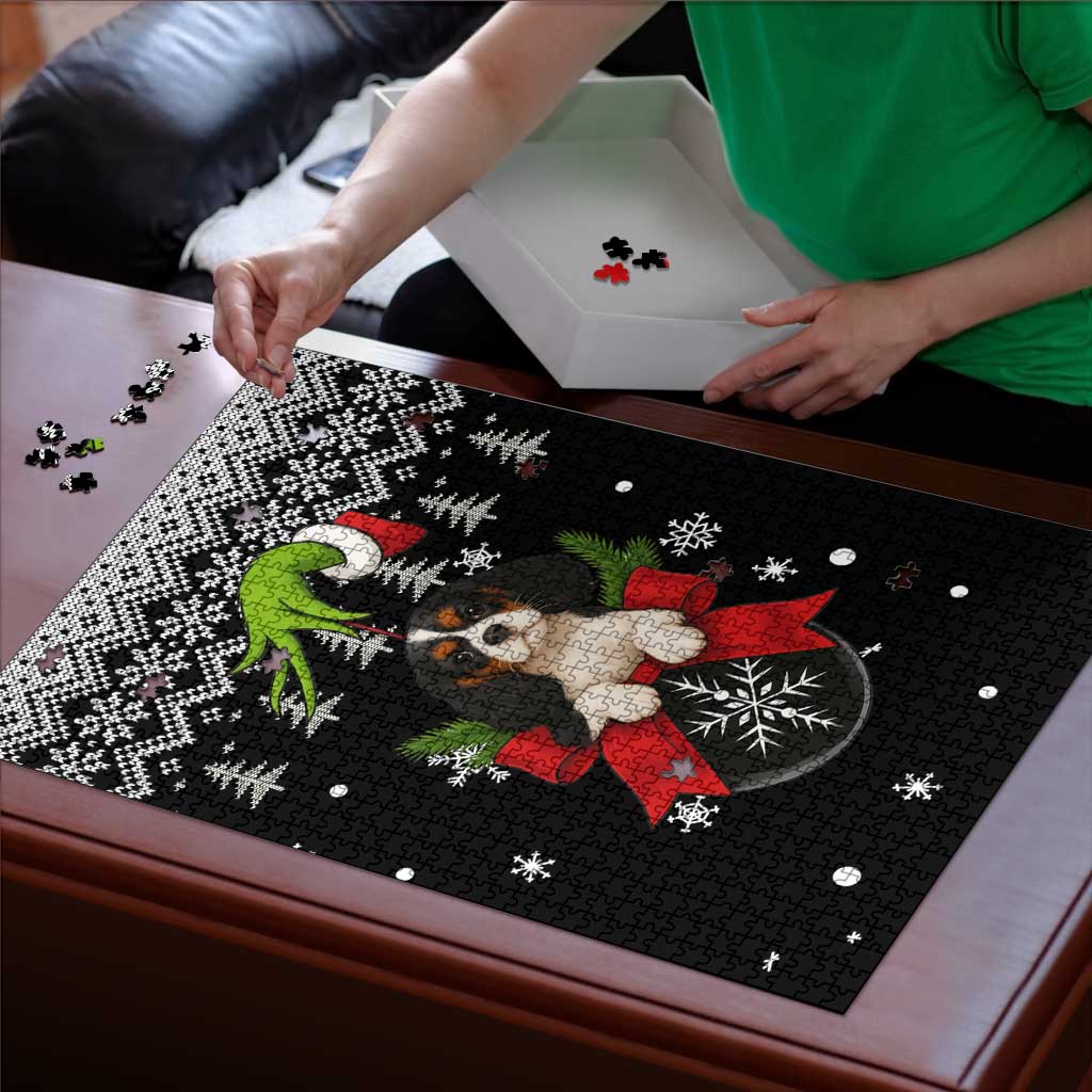 Cavalier King Charles Spaniel Xmas Ball Christmas Puzzle Xmas Holiday Patterns - Wonder Print Shop