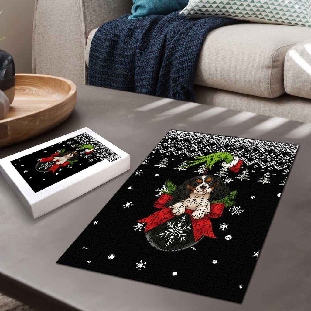 Cavalier King Charles Spaniel Xmas Ball Christmas Puzzle Xmas Holiday Patterns - Wonder Print Shop
