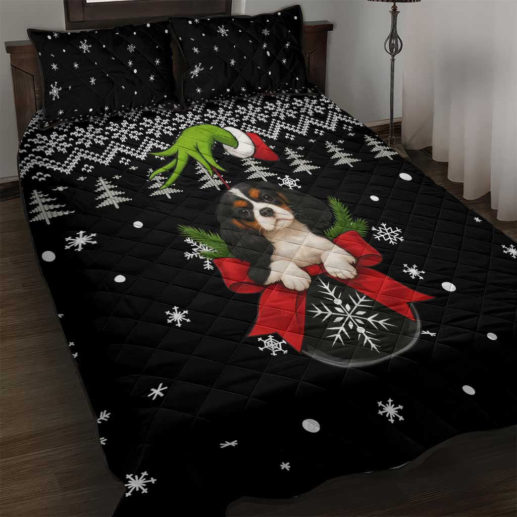 Cavalier King Charles Spaniel Xmas Ball Christmas Quilt Bed Set Xmas Holiday Patterns - Wonder Print Shop