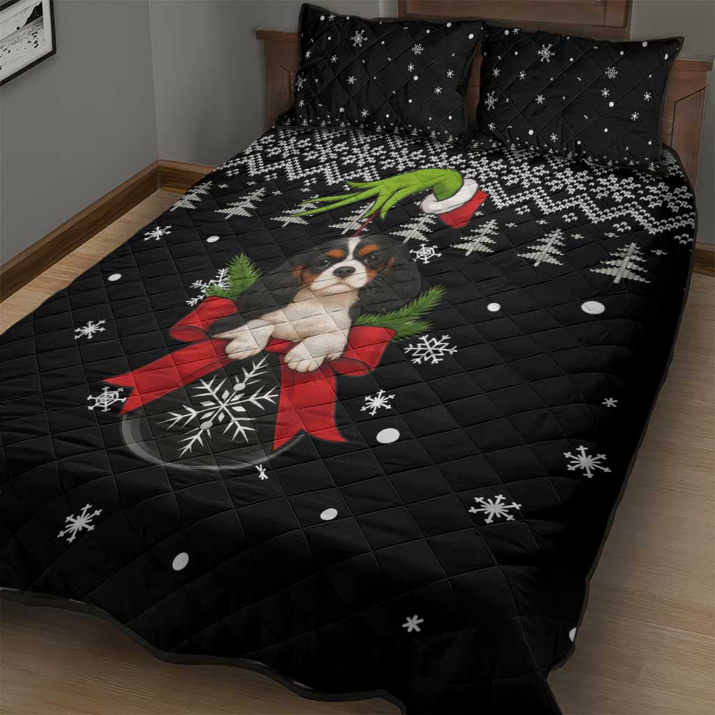 Cavalier King Charles Spaniel Xmas Ball Christmas Quilt Bed Set Xmas Holiday Patterns - Wonder Print Shop