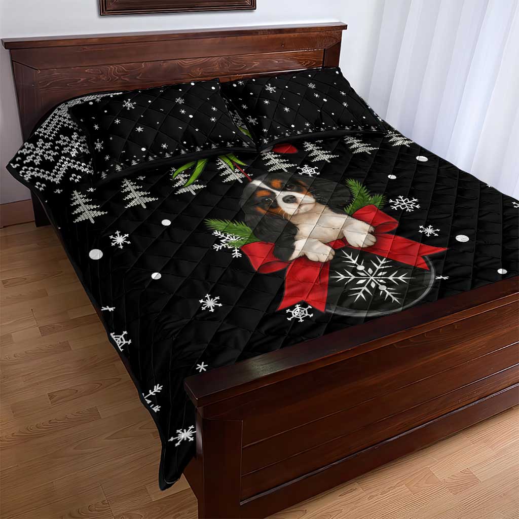 Cavalier King Charles Spaniel Xmas Ball Christmas Quilt Bed Set Xmas Holiday Patterns - Wonder Print Shop